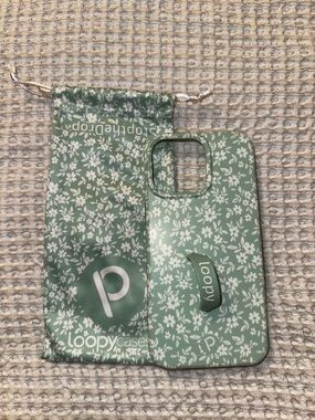 Loopy Case Sage Green Floral Phone Case with Loopy Strap